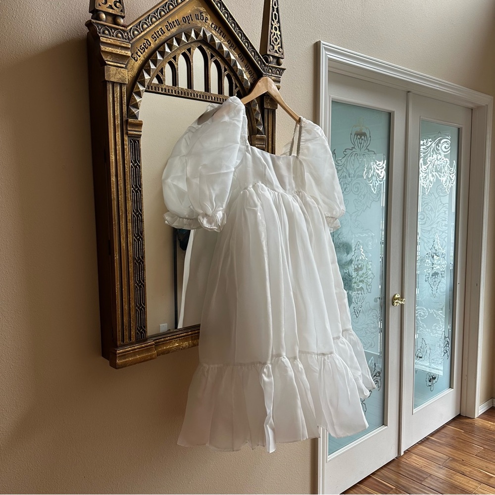 French Puff Dress in Ivory